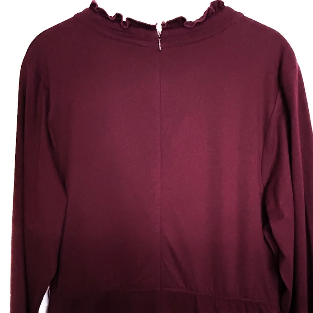 Eshakti Burgundy Embellished Cotton Knit Owl Dress W/ Pockets Size XL / 1X - Picture 5 of 12